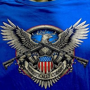 Blue 2A Patriotically Correct Shirt, Relentless Defender, Size-3XL